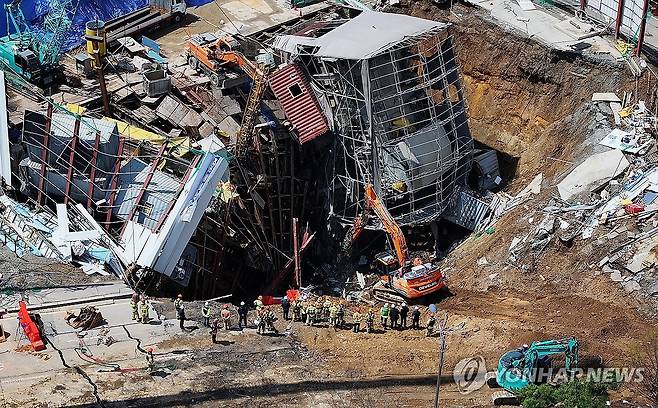 신안산선 지하터널 붕괴 현장 [촬영 홍기원]