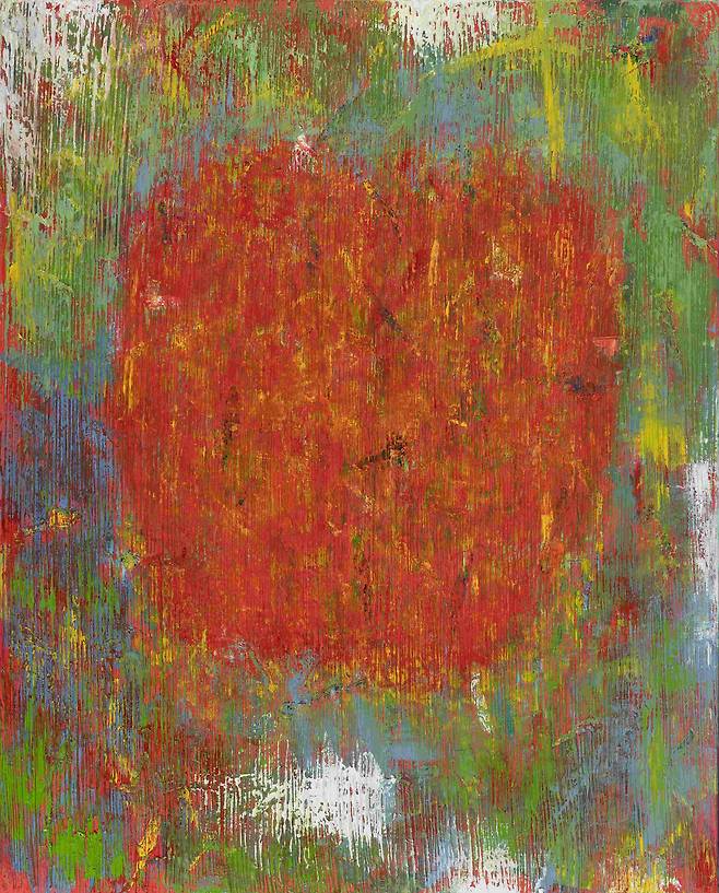 박신양, 사과 10, 2022년, 캔버스에 유채, 162.2x130.3cm, 작가 소장.