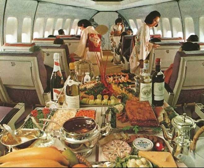 1970년 “일본항공 JAL” 기내식 사진