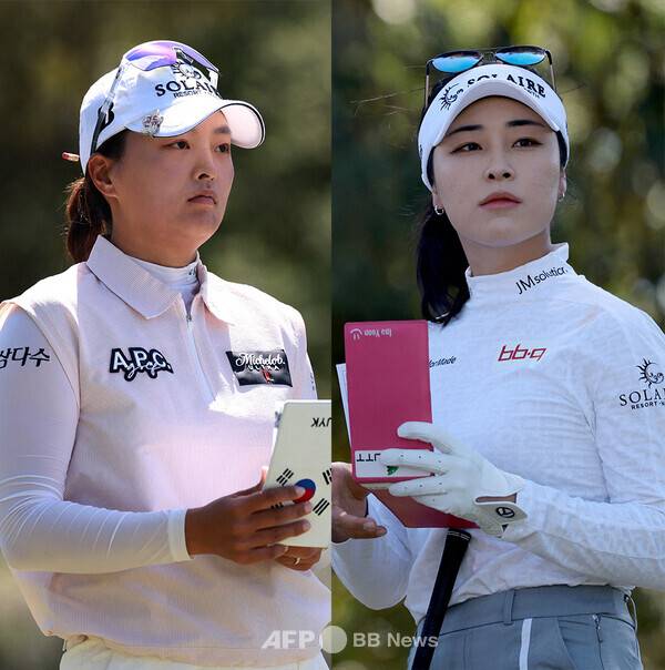 2025년 미국여자프로골프(LPGA) 투어 JM 이글 LA 챔피언십에 출전한 고진영, 윤이나 프로가 최종라운드에서 경기하는 모습이다. 사진제공=ⓒAFPBBNews = News1
