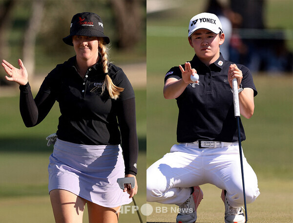 2025년 미국여자프로골프(LPGA) 투어 JM 이글 LA 챔피언십 우승을 차지한 스웨덴 루키 잉그리드 린드블라드, 준우승한 일본의 루키 이와이 아키에. 사진제공=ⓒAFPBBNews = News1