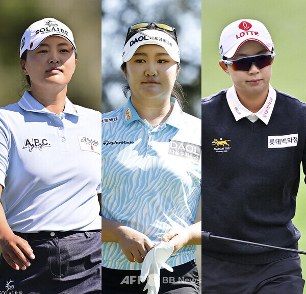2025년 미국여자프로골프(LPGA) 투어 JM이글 LA 챔피언십에 출전한 고진영, 유해란, 김효주 프로. 사진제공=ⓒAFPBBNews = News1
