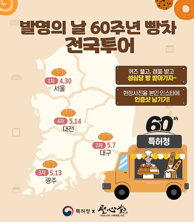 특허청 ‘발명의 날 60주년 빵차 전국 투어’ 홍보물. 특허청 제공