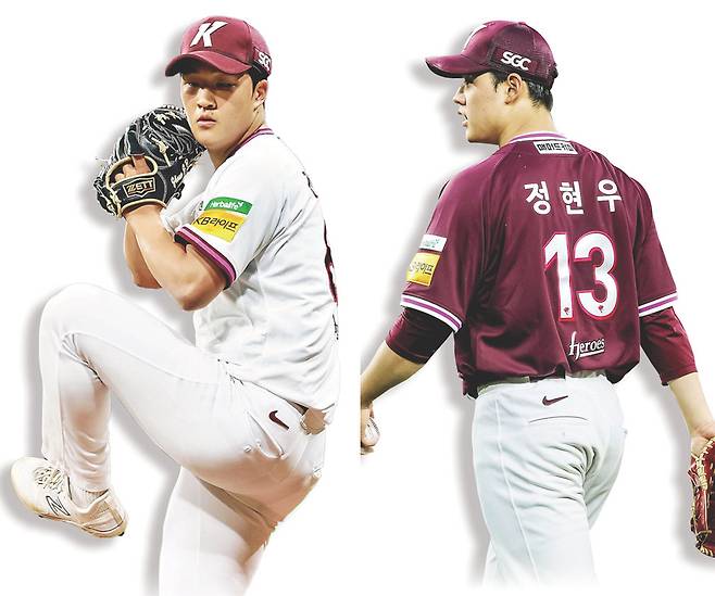 전준표(왼쪽)와 정현우 I 키움 히어로즈 제공