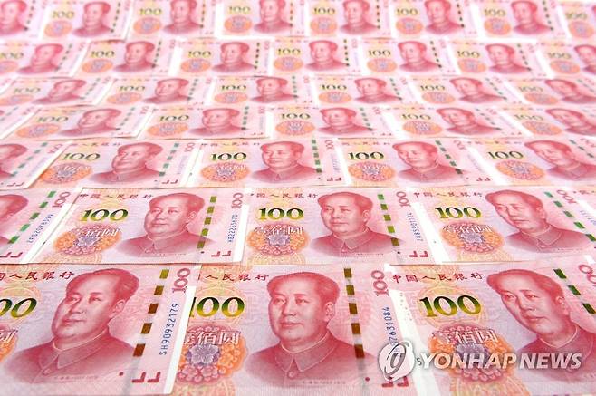 위안화 100위안 지폐 [베이징 교도 연합뉴스 자료 사진]