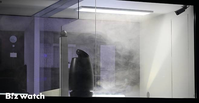 SK네트웍스가 SK매직과 함께 23일 워커힐호텔앤리조트에서 로보틱스 브랜드 '나무엑스(NAMUHX)' 쇼케이스를 개최하고 있다./사진=이명근 기자 qwe123@