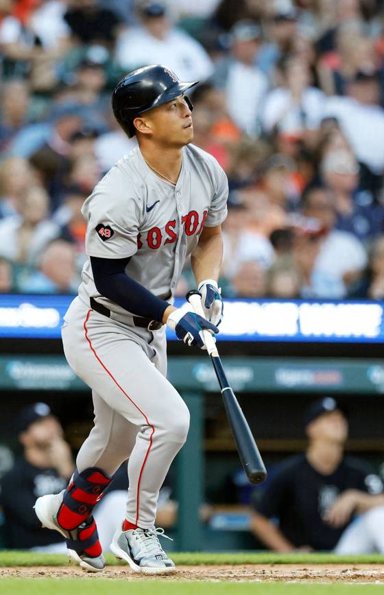 보스턴의 한국계 백업 타자 레프스나이더는 2023년 에드먼(아래 사진)처럼 WBC에 한국대표로 나서길 원한다. [AFP=연합뉴스]