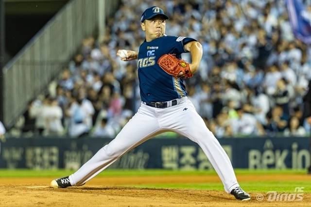 22일 잠실 LG전에서 오랜만에 세이브를 수확한 NC 배재환. 사진=NC 제공