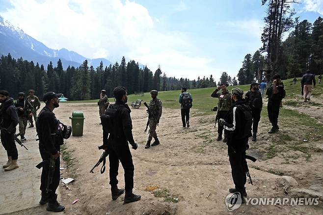 카슈미르 총기테러 발생 현장 [AFP 연합뉴스 자료사진. 재배포 및 판매 금지]