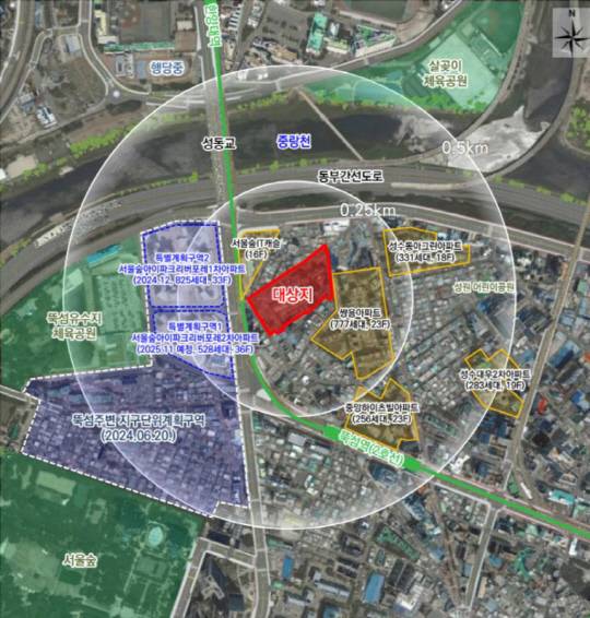서울 성동구 성수동1가 656-1267번지 일대 위치도. [서울시 제공]