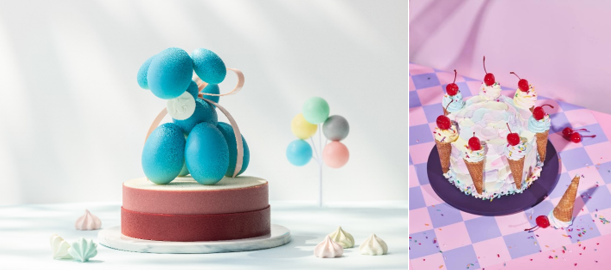 JW 메리어트 동대문 스퀘어 서울 갸또 오 카도(좌), JW 메리어트 호텔 서울 파스텔 카니발 케이크(우)