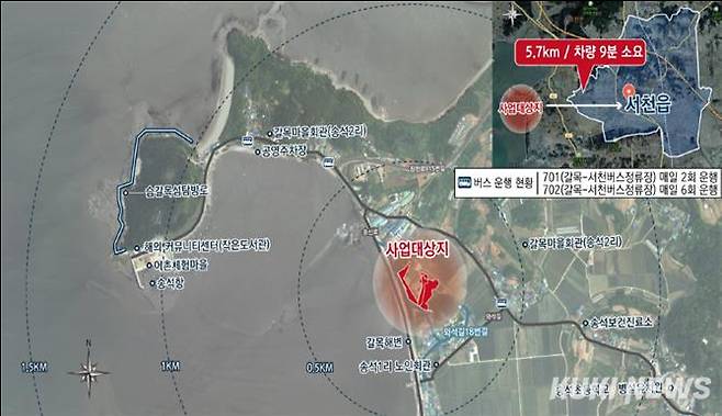 서천군 청년바다마을 조성사업 대상지.