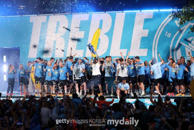2022-2023시즌 트레블을 달성한 맨체스터 시티 FC. /게티이미지코리아