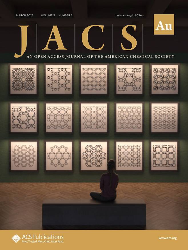 [울산=뉴시스] 구미현 기자 = 울산과학기술원(UNIST)은 화학과 최원영 교수팀이 오현철 교수, 한국과학기술연구원(KIST) 이정훈 박사팀과 공동으로 데이터 기반 구조 예측 알고리즘을 통해 제올라이트 모방 MOF 3종을 새롭게 합성하는 데 성공했다고 24일 밝혔다. JACS Au 표지논문으로 선정된 UNIST 연구. photo@newsis.com *재판매 및 DB 금지