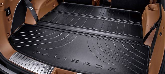 디 올 뉴 팰리세이드 하이브리드 실내. 3열을 접은 모습. 사진=현대자동차 제공