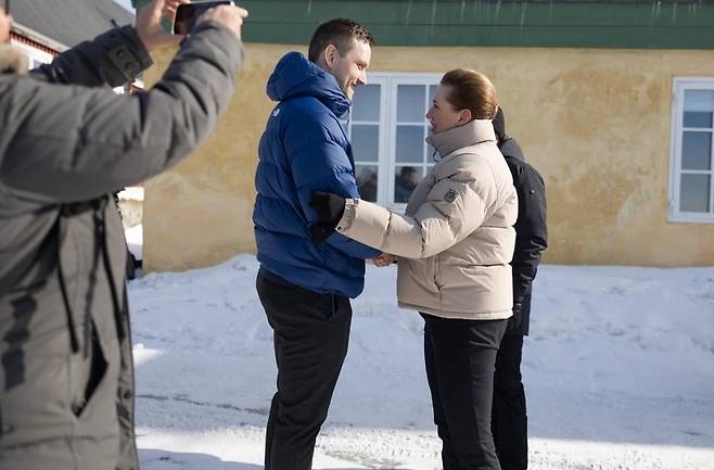 그린란드와 덴마크 총리 [덴마크 총리실 제공. 재판매 및 DB 금지]
