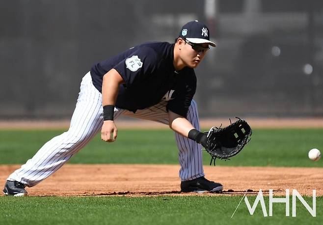 (2017년 뉴욕 양키스 시절의 최지만)