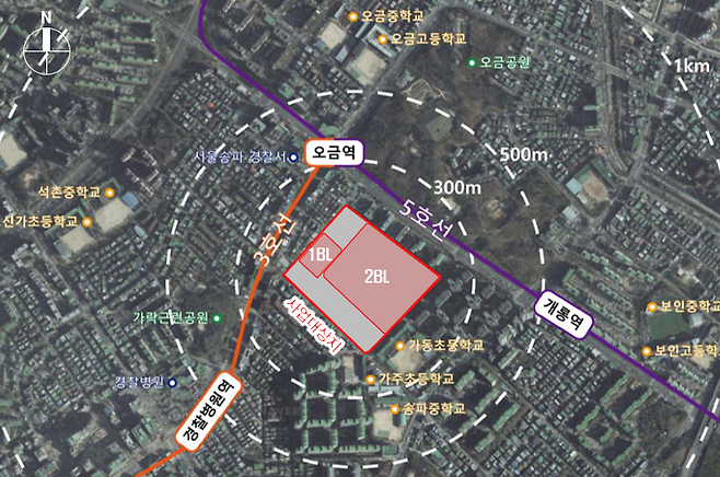 서울 송파구 송파창의혁신 사업지 위치도. 서울시 제공