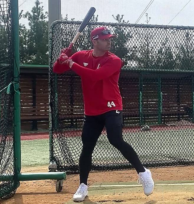 SSG에 합류해 연습경기를 소화한 라이언 맥브룸. SSG 제공