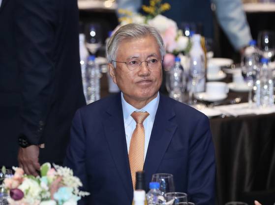 Former President Moon Jae-in attends an event on North Korean issues at the Suwon Convention Center in Suwon, Gyeonggi on Oct. 4, 2024. [NEWS1]