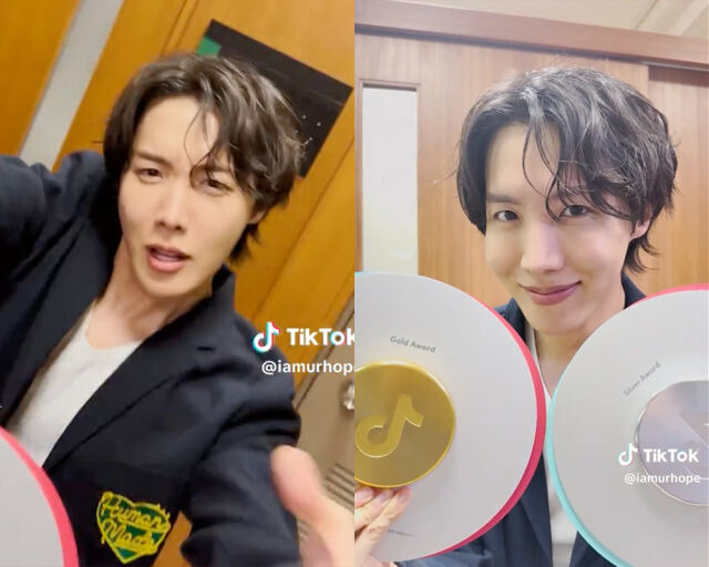 '틱톡 크리에이터 어워즈'에서 2관왕에 등극한 제이홉의 남다른 수상소감이 눈길을 끈다. /틱톡 'hobipower' 캡처