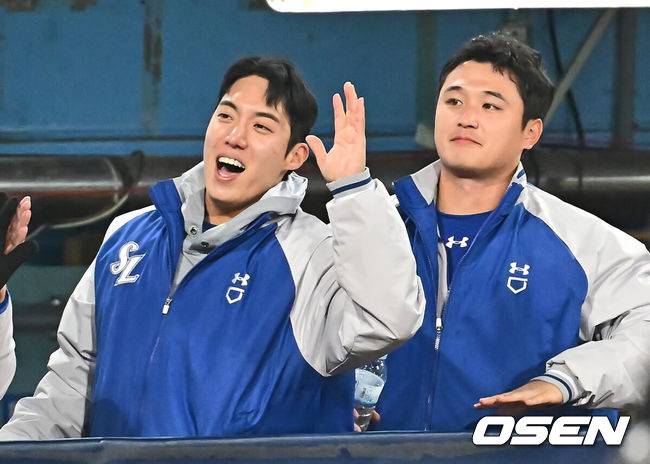 [OSEN=대구, 이석우 기자] 삼성 라이온즈 원태인, 최원태 069 2025.03.26 / foto0307@osen.co.kr