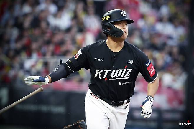 ▲ 올 시즌 뒤 FA 자격을 얻는 강백호는 계약 규모가 야구계의 큰 관심을 모으고 있다 ⓒkt위즈