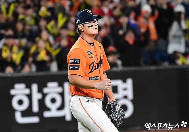 2025 시즌 한화 이글스 마무리 보직을 꿰찬 우완 파이어볼러 유망주 김서현. 사진 엑스포츠뉴스 DB