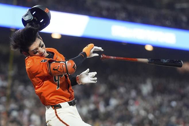 <yonhap photo-3136=""> 이정후가 9회 삼진을 당하는 순간.&nbsp; &nbsp; AP=연합뉴스 <저작권자 ⓒ 1980-2025 ㈜연합뉴스. 무단 전재 재배포 금지, AI 학습 및 활용 금지></yonhap>