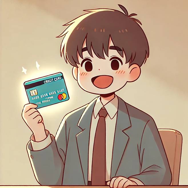 신용카드로 생성형ai 할인받는 모습을 AI가 그린 이미지 <사진=챗GPT·달리3>