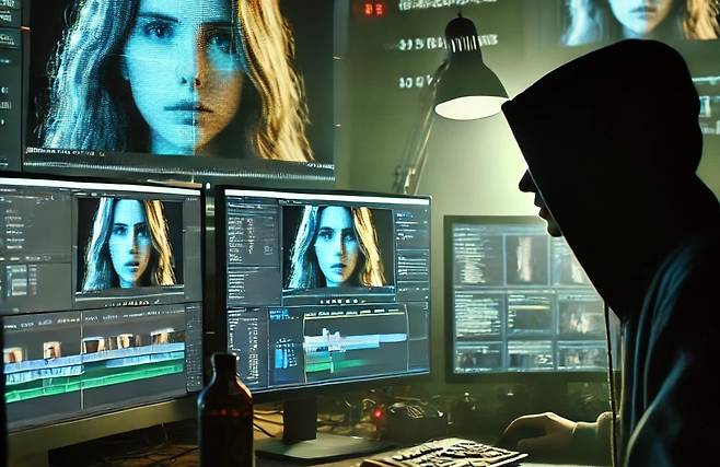 딥페이크(Deepfake) 관련 이미지. 챗GPT로 생성했음
