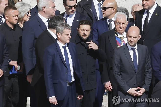 교황 장례미사 참석한 볼로디미르 젤렌스키 우크라이나 대통령 [EPA 연합뉴스. 재판매 및 DB 금지]