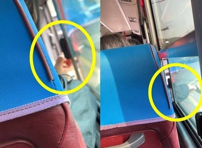 중국인으로 추정되는 여성이 시내버스 안에서 담배를 피우고 있다./인스타그램 'hyunsi2000'