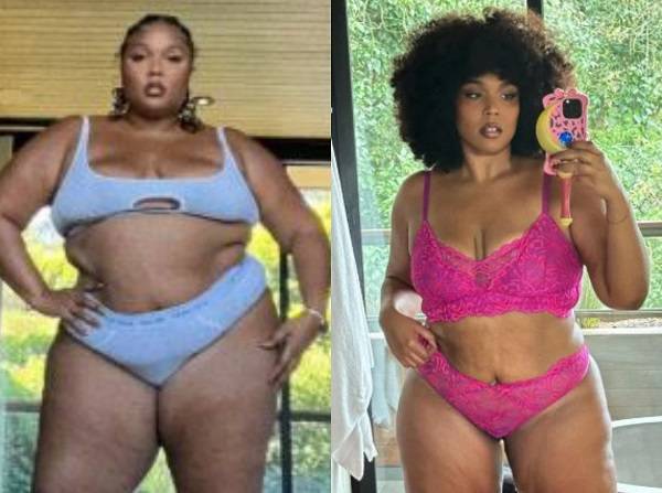 ‘빅사이즈’의 대명사인 미국 가수 리조(37)가 반쪽짜리 모습을 공개해 화제다./사진=리조 인스타그램 캡처