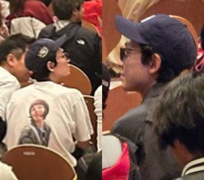 최수영의 일본 솔로데뷔 쇼케이스 현장에서 포착된 배우 정경호. 온라인 커뮤니티 캡처