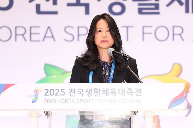 2025 전국생활체육대축전 폐회식에 참석한 김나미 대한체육회 사무총장. /사진=대한체육회 제공