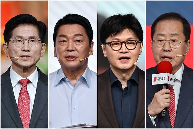 왼쪽부터 국민의힘 김문수·안철수·한동훈·홍준표 후보 / 연합뉴스
