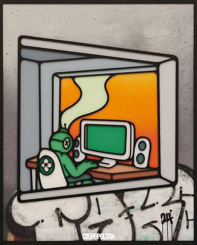 〈COMPUTER〉 Acrylic on wood and canvas, Courtesy of the artist & PKM Gallery.