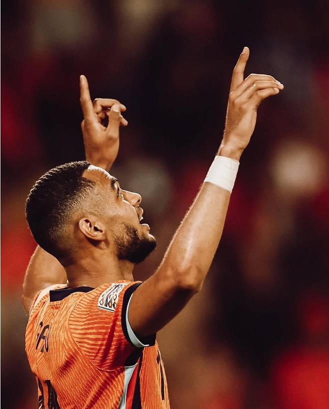 네덜란드 국가대표 유니폼을 입은 코디 각포. 코디 각포 인스타그램 캡처