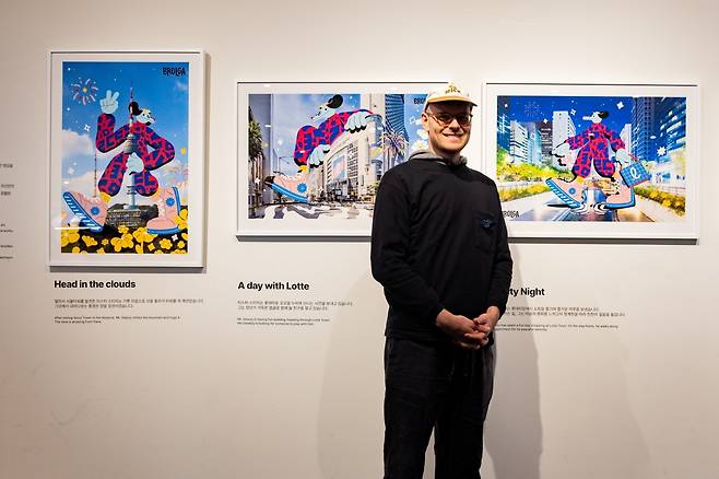 25일 서울 성동구 성수동에서 열린 'LTM 다운타운 피버' 팝업스토어에서 만난 호주 출신 아티스트 브롤가. 롯데백화점 제공