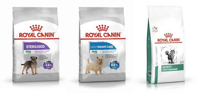 로얄캐닌코리아의 반려동물 체중관리용 제품.