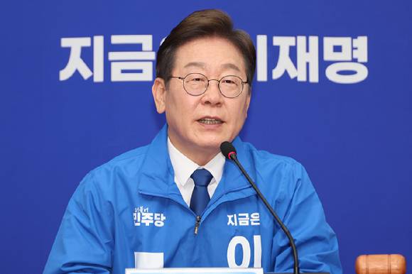 더불어민주당 이재명 대선 후보가 28일 서울 여의도 국회에서 열린 최고위원회의에서 발언하고 있다. 2025.4.28 [사진=연합뉴스]