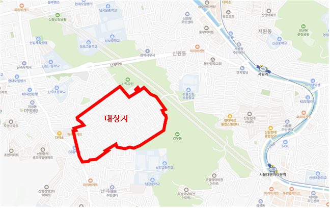 관악구 신림동 610-200일대 위치도. 서울시