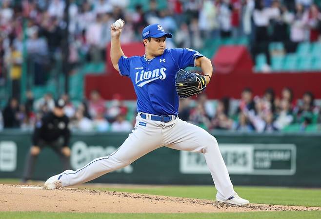 ▲ 퀄리티스타트 피칭으로 팀 6연승의 발판을 놓은 최원태 ⓒ삼성라이온즈