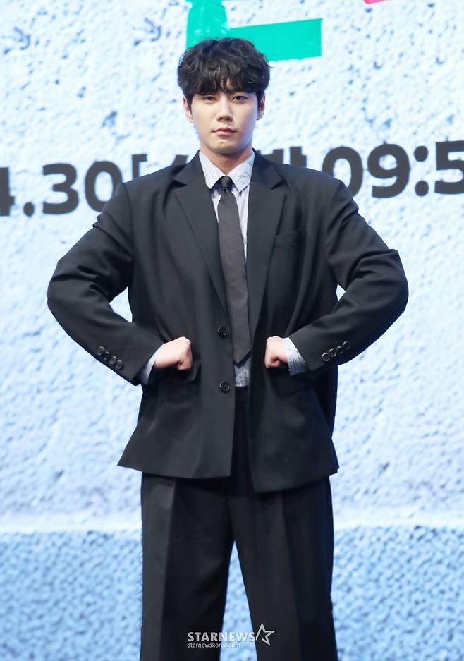 배우 이준영이 29일 서울 구로구 디큐브시티 더 세인트에서 열린 KBS 2TV 수목드라마 '24시 헬스클럽' 제작발표회에 참석해 포즈를 취하고 있다. /2025.04.29 /사진=김휘선 hwijpg@