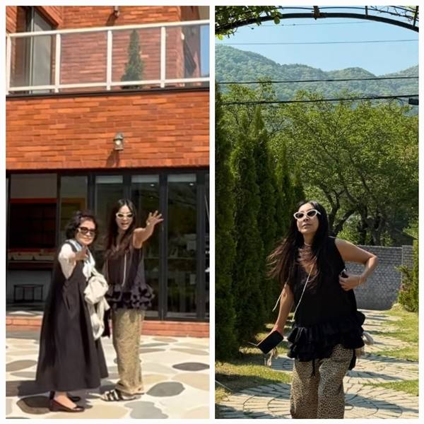 배우 황신혜가 또 한 번 세대를 뛰어넘는 동안 DNA를 인증했다. 이번엔 86세 어머니와 함께한 ‘레드 브릭 하우스 데이룩’으로 시선을 사로잡았다. 사진=SNS