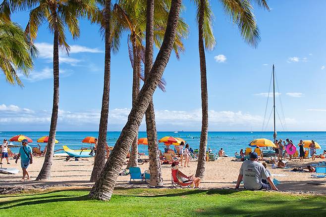 하와이의 대표적인 명소 와이키키 해변. 사진제공|팜투어