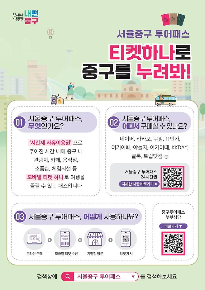 서울 중구 투어패스 정식 운영 [서울 중구 제공. 재판매 및 DB 금지]