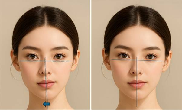 '보상 자세'입니다. 예를 들어, 턱 끝이 왼쪽으로 치우친 경우 자신도 모르게 고개를 살짝 오른쪽으로 돌려 '중심이 맞는 것처럼' 보이게 만듭니다.