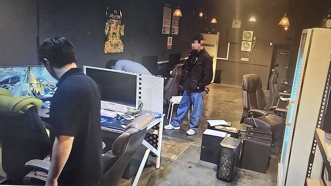 검거된 성인PC방 내부 사진(서울경찰청 제공)